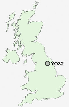 YO32 Postcode map