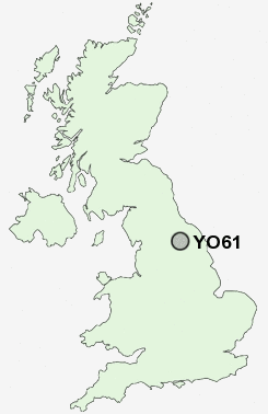 YO61 Postcode map