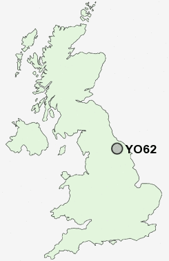 YO62 Postcode map