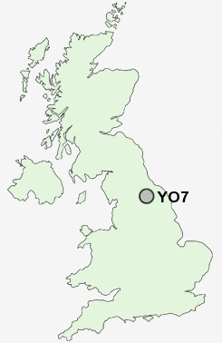 YO7 Postcode map