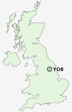 YO8 Postcode map